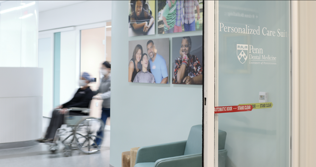 The entrance to the Personalized Care Suite for Persons with Disabilities at Penn Dental Medicine 